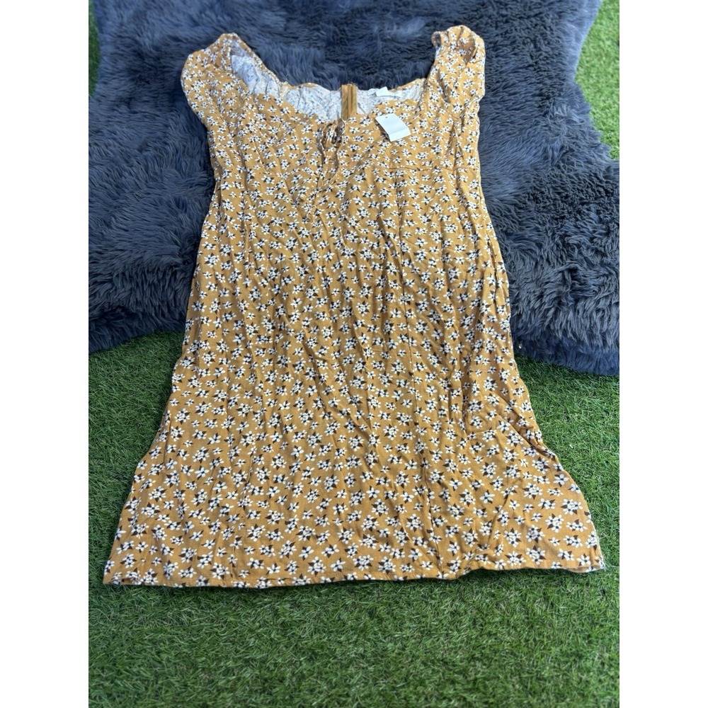 Aeropostale Dress M Y2K Cottage Boho Ditsy Coquette Micro Floral Yellow New